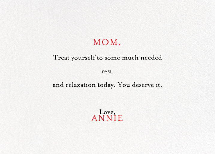 French Mommy - Mother's Day Card by Mr. Boddington's Studio - Back