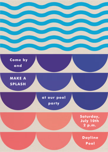 New Waves - Pool Party Invitation by Gold Rush Paper