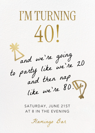 Party Zzzs - 40th Birthday Invitation by Derek Blasberg