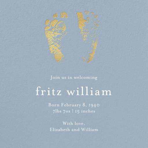 Footprints - Birth Announcement by Paper Source