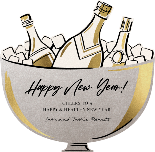 Champagne Bucket - New Year's Card by Paperless Post