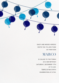 Golden String Lanterns - Bar & Bat Mitzvah Invitation by Paperless Post