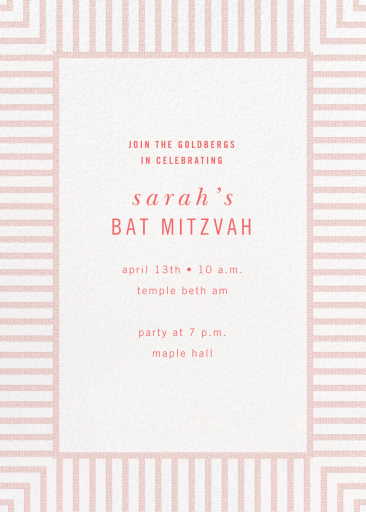 Seersucker Stripe - Invitación para Bar y Bat Mitzvá de kate spade new york