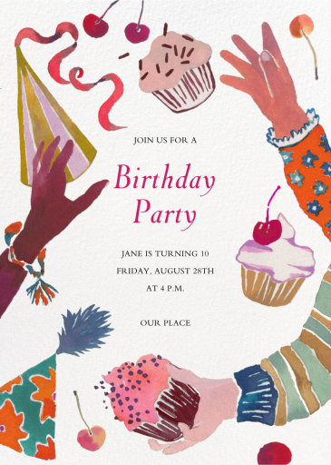 Cupcakes and Party Hats - Invitation by Happy Menocal