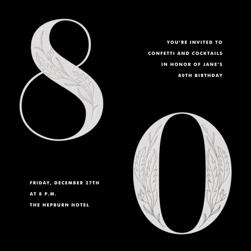 Nouveau Numerals - Birthday Invitation by Paperless Post