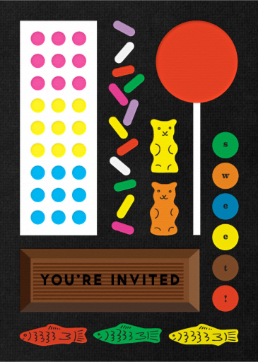 Candy Party - Birthday Invitation by The Indigo Bunting