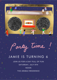 Boombox Blast - Birthday Invitation by Carolyn Suzuki Studio