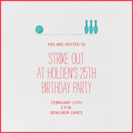 Hit the Lanes - Birthday Invitation by Mr. Boddington's Studio