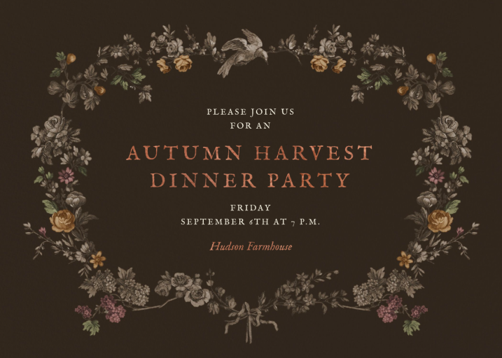 Autumn Border - Invitation by Open Sea Design Co.