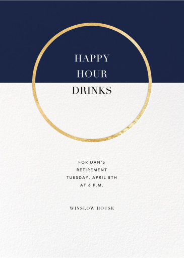 Metallic Circle - Happy Hour Invitation by Paperless Post