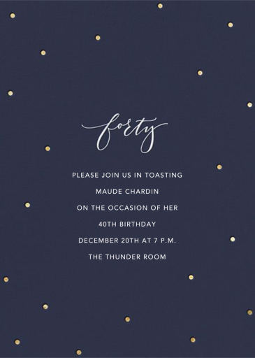 Milestone Dots - 40th Birthday Invitation by Sugar Paper