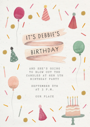 Birthday Vignette - Birthday Invitation by Merrilee Liddiard