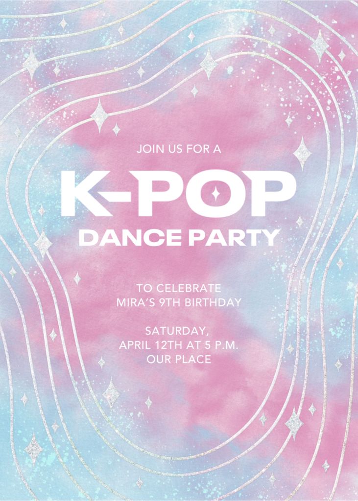 K-Pop Dance Party Invitation