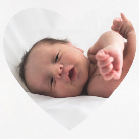 Heart Photo on Square - Two Sided - Birth Announcement by Paperless Post