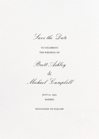 Classic Textured Script - Save the Date by Crane & Co.