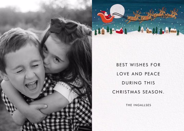 Santa by Moonlight (Photo) - Christmas Card by Rifle Paper Co.