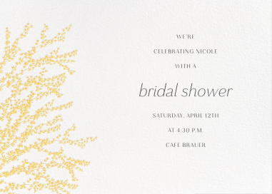 Forsythia Branch (Horizontal) - Bridal Shower Invitation by Paperless Post