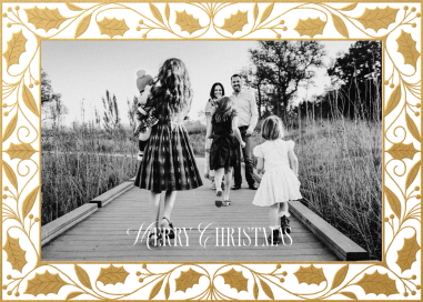 Golden Holly Horizontal - Holiday Card by Paperless Post