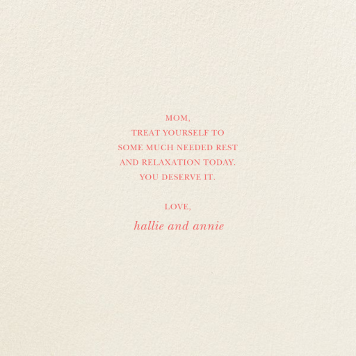 Peony Blossoms - Mother's Day Card by Felix Doolittle - Back