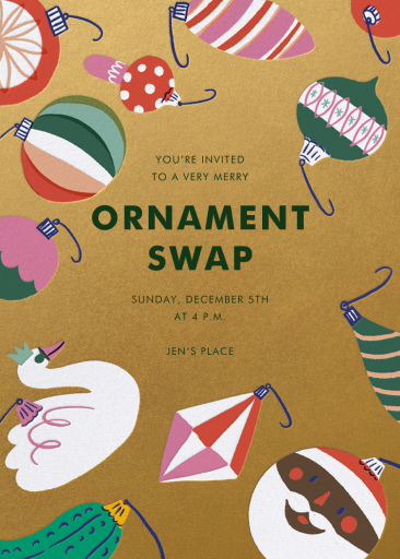 Jolly Ornaments - Holiday Party Invitation by Hello!Lucky