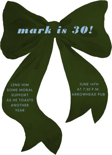 Painted Bow Cutout - Birthday Invitation by Paperless Post