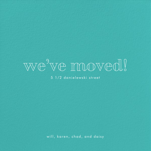 Persian Green - Moving Announcement by Paperless Post