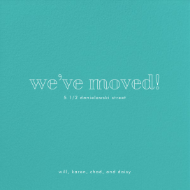 Persian Green - Moving Announcement by Paperless Post