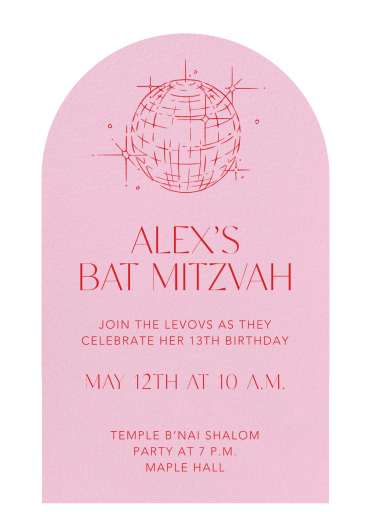Pink Disco Ball Arch Invitation