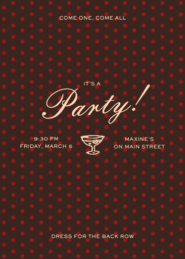 Dotted Backdrop - Party Invitation by Sam Crosby