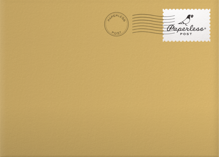 Golden Wreath - Paperless Post Envelope