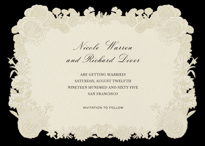 Floral Scroll - Save the Date by Open Sea Design Co.