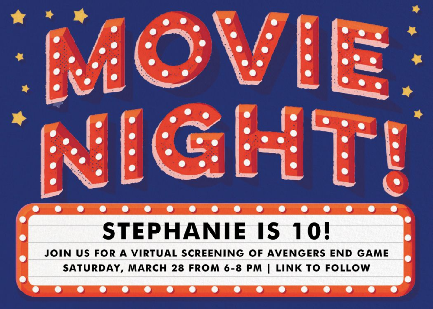 Movie Night - Birthday Invitation by Hello!Lucky