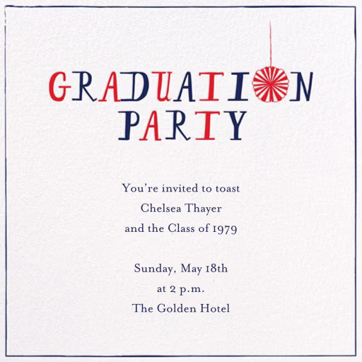Milly's Party Fan - Graduation Party Invitation by Mr. Boddington's Studio