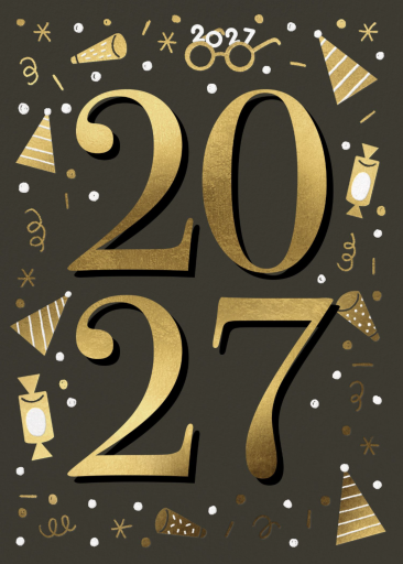 Gold 2027 Party Icons Card