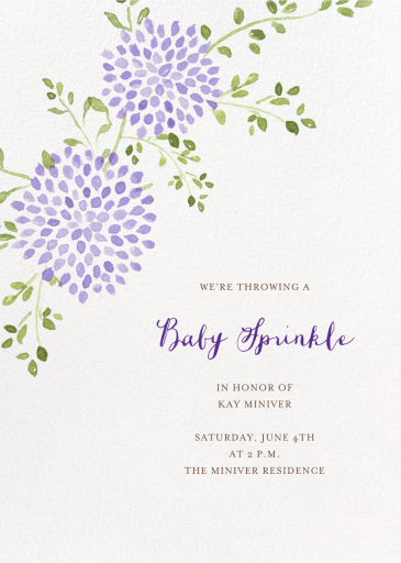 Watercolor Dahlias - Baby Shower Invitation by Paperless Post