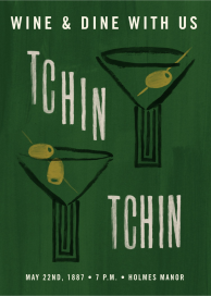 Modern Martini - Cocktail Party Invitation by Phthalo Ruth