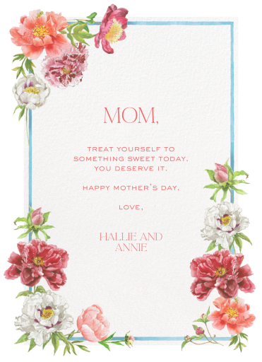 Blooming Peonies - Mother's Day Card by Clementina Sketchbook