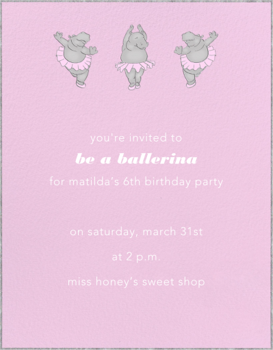 Ballet Hippo by Paperless Post