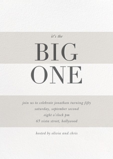 The Big One (SP) - Birthday Invitation by Sugar Paper
