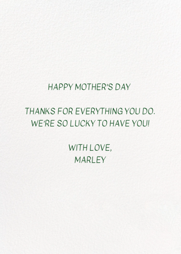 Tomato Vines - Mother's Day Card by Hartland Cards - Back