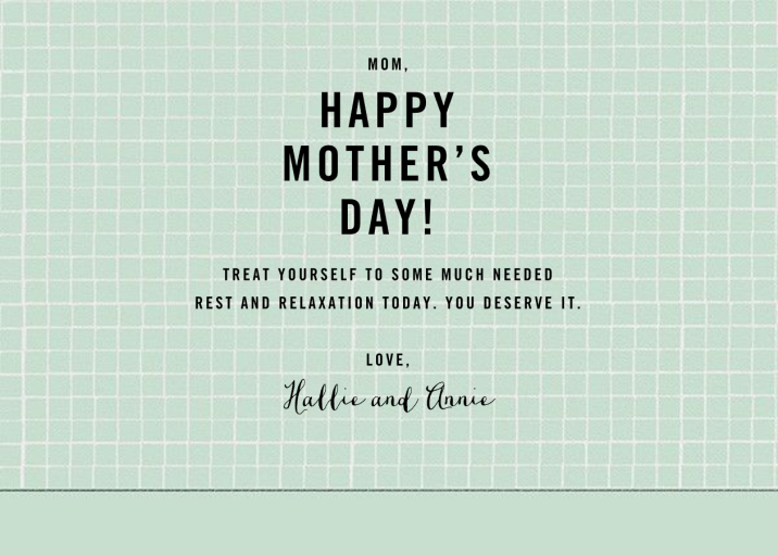 Relax - Mother's Day Card by Paperless Post - Back