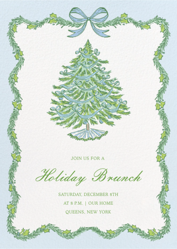 Christmas Ribbons (Holly Hollon) - Holiday Party Invitation by Dogwood Hill