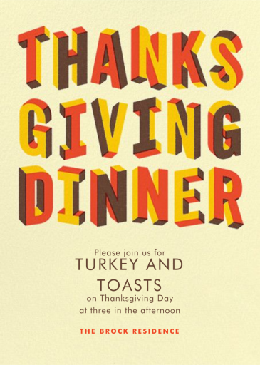 Letters of Thanks (Invitation) - Thanksgiving Invitation by Paperless Post