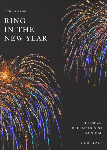 Golden Sparks - New Year's Eve Invitation by Oscar de la Renta