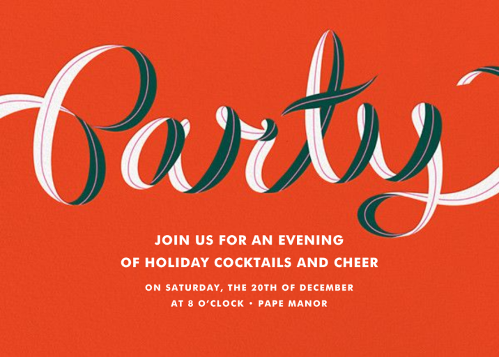 Ribbon Party - Holiday Party Invitation by Cheree Berry Paper & Design