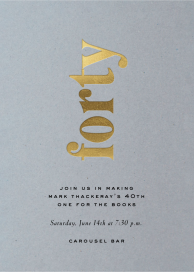 Sideways Lettering - 40th Birthday Invitation by Paperless Post