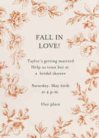 Rust Floral Anniversary Invitation