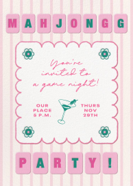 Mahjong Tile Cocktail Invitation