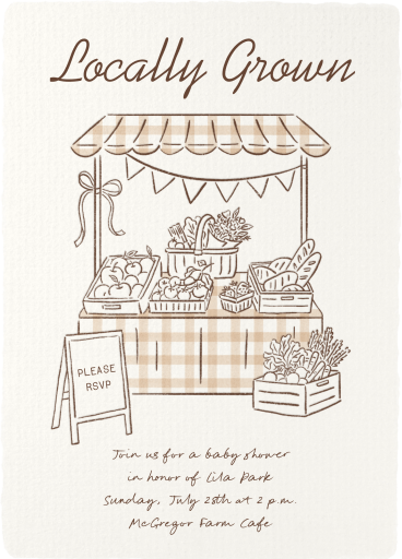 Farmers Market Baby Shower Invitation