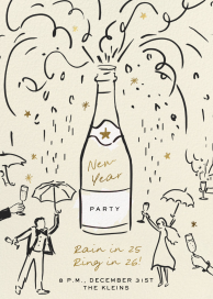 It's Raining Champagne - New Year's Eve Invitation by Pulp Templates Co.